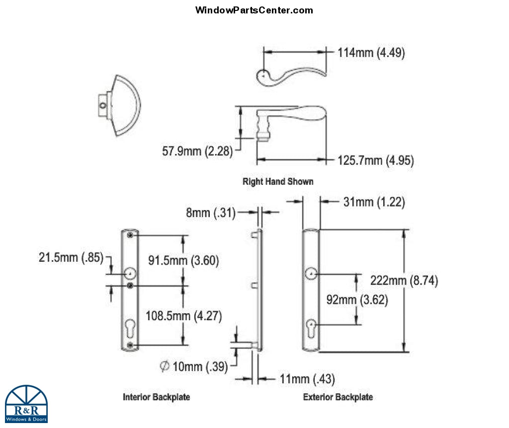 S4100  Active Style - Hoppe Munchen Series M112Pl/216N Swinging Door Handle Sets