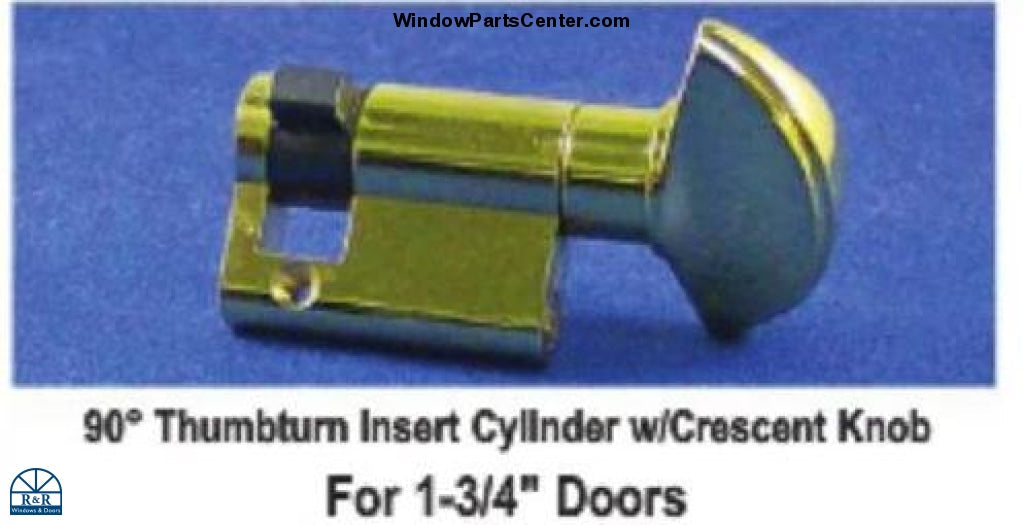 S4103 Hoppe 90 Degree Short Cylinder Insert with Crescent Knob For 1 3/4 Inch Doors