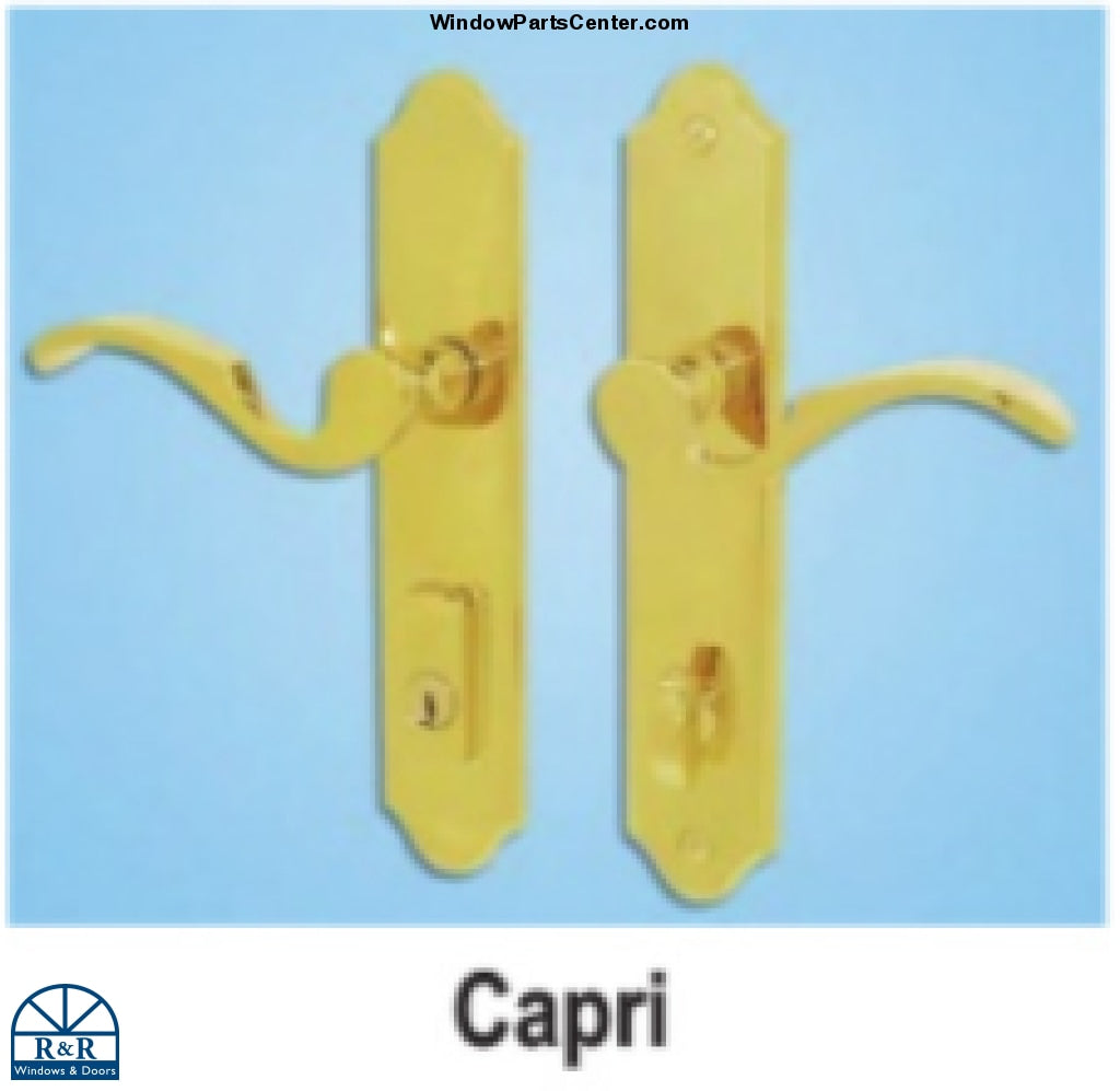 S4114 GU Ferco 45MM Capri Lever Swinging Door Handles Trim Sets - Handle Above Cylinder  Style