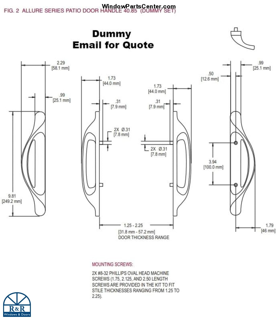 S4202 Amesbury Truth Allure Series Gliding Door handle Sets