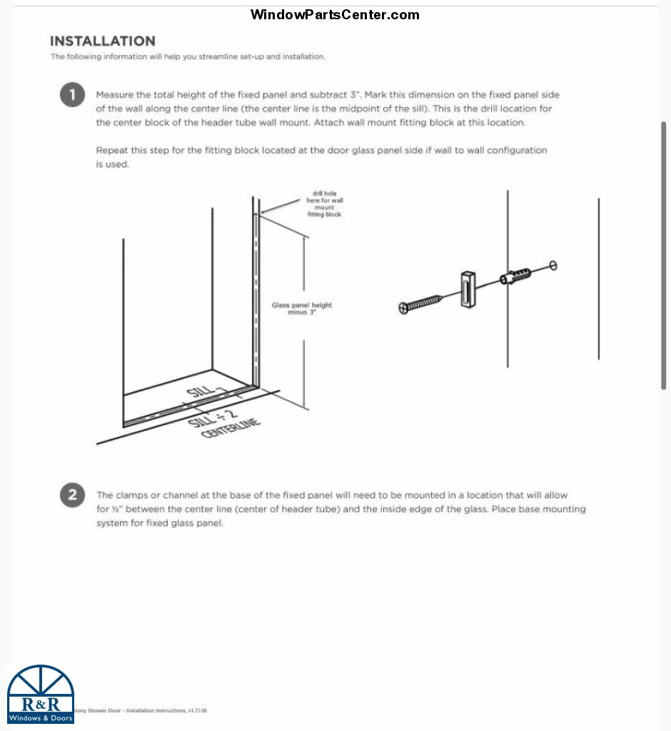 S800 - Brixwell 22-268BNK and 22-268BCH GLIDING SHOWER DOOR SYSTEM