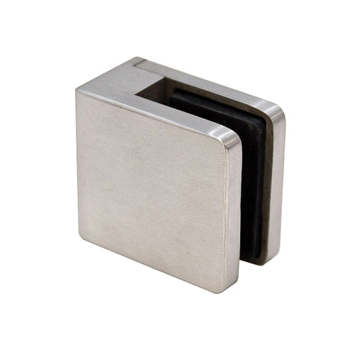 FHC SQ Series Brushed Glass Clamp with Flat Base [for 1/2" and 9/16 Glass]