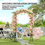 7.5ft Steel Garden Arch Trellis with Extended Top for Wedding, Garden, Black