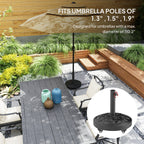 46 lbs Round Patio Umbrella Base with Wheels, Black