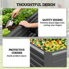 6' x 3' x 2' Galvanized Raised Garden Bed for Vegetables, Dark Grey
