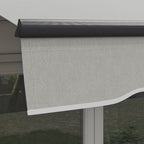 10' x 8' Retractable Awning with Manual Crank, 280gsm UV Resistant Fabric and Aluminum Frame, Light Grey