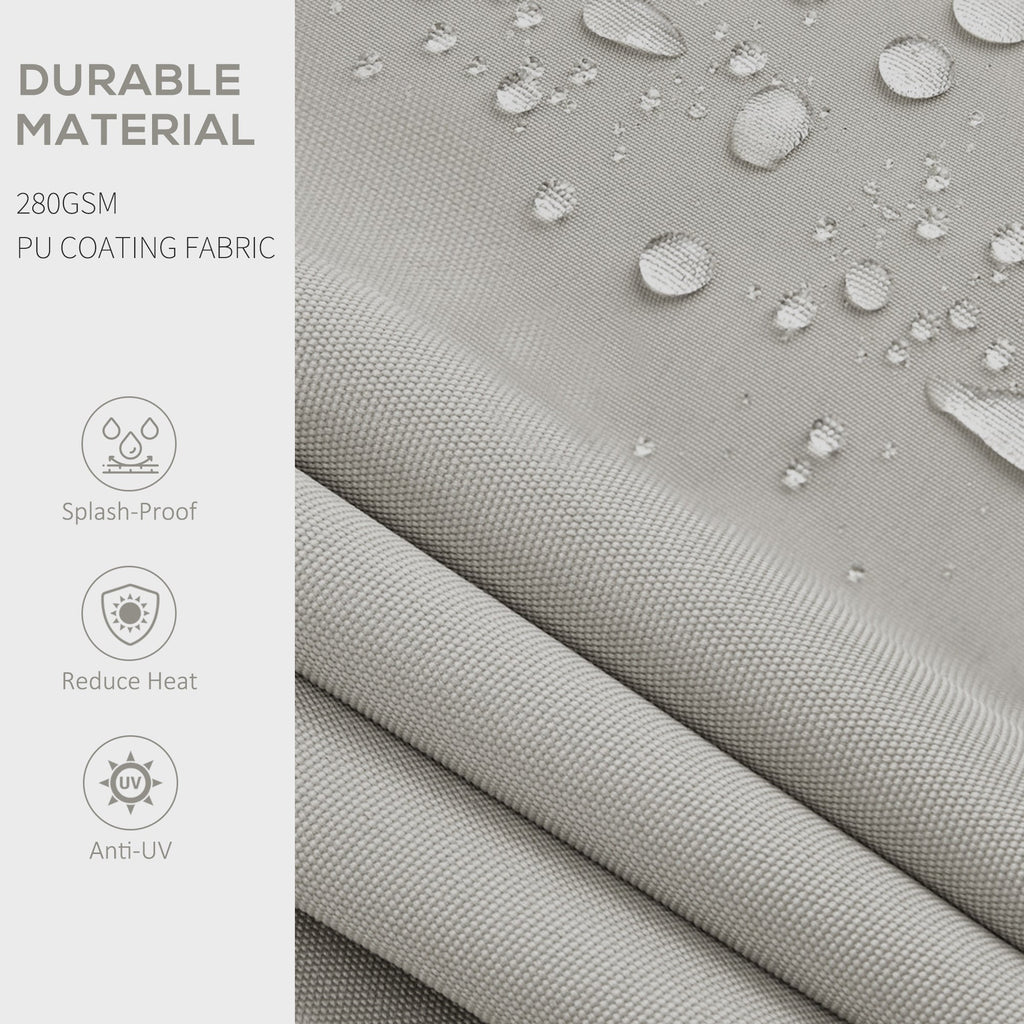 10' x 8' Retractable Awning with Manual Crank, 280gsm UV Resistant Fabric and Aluminum Frame, Light Grey