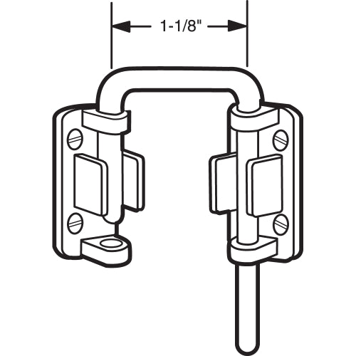 FHC Sliding Door Loop Lock 1-1/8" - Nickel Plated - S4377