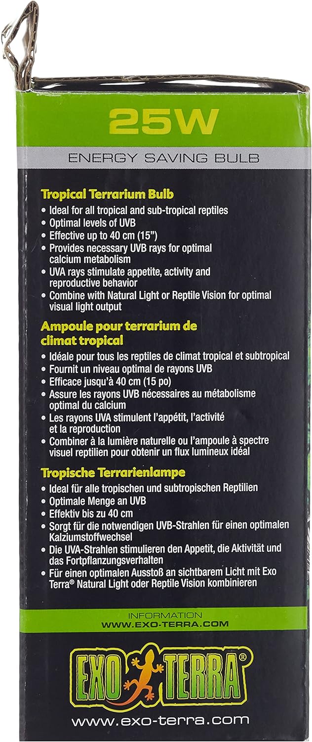 Exo Terra Reptile White UVB 100 Terrarium Bulb