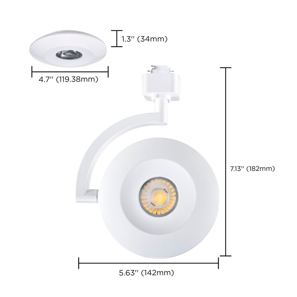 Satco Orb Track Head, H-Type, White, Selectable CCT, 1020 Lumens, 36° Beam Angle