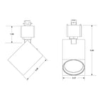Satco Square Track Head, H-Type, Black, Selectable CCT, 500 Lumens, 48° Beam Angle