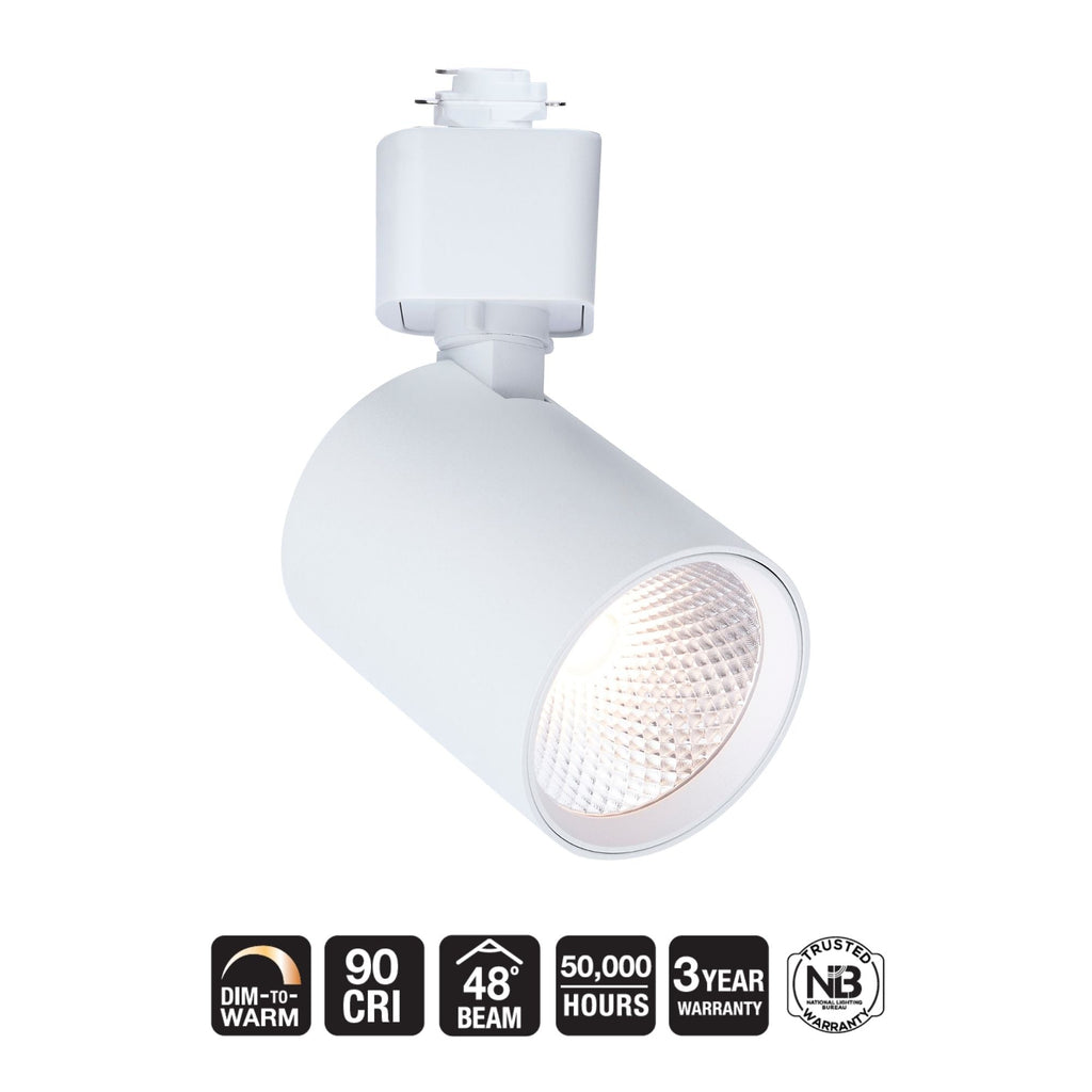Satco Round Track Head, H-Type, White, Selectable CCT, 500 Lumens, 48° Beam Angle