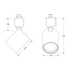 Satco Round Track Head, H-Type, White, Selectable CCT, 500 Lumens, 48° Beam Angle