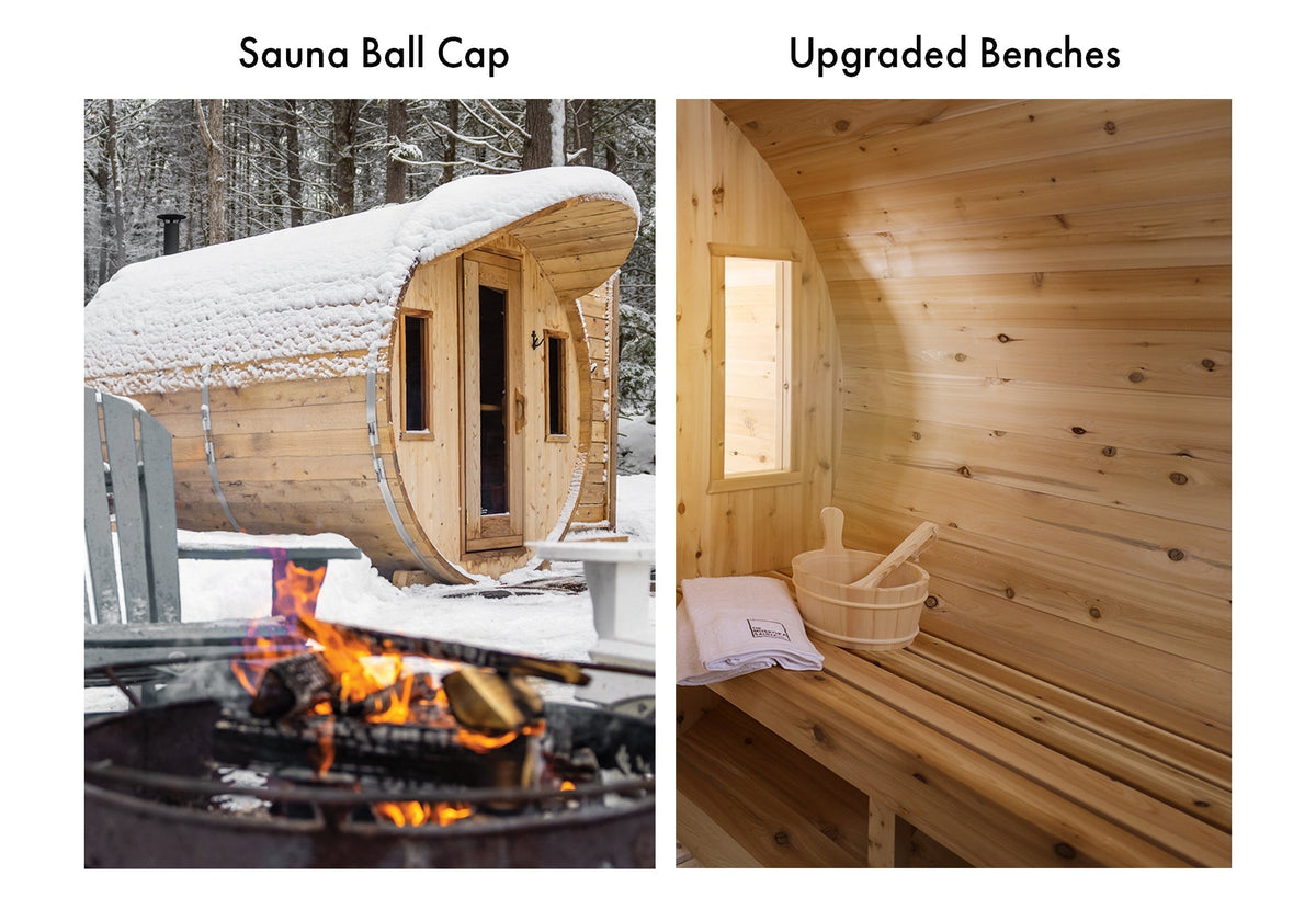 Premium 7'x 10' Barrel Sauna With 2' Porch