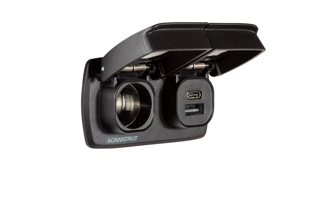 Scanstrut 12V Flip Pro Duo USB-A, USB-C & Accessory/Cigarette Socket
