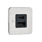 Scanstrut 12/24V TILE Brushed Stainless USB-A & USB-C Socket