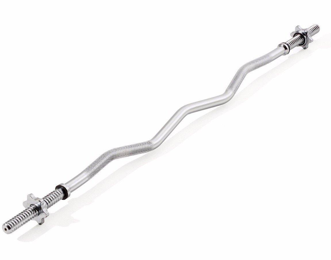 York Fitness 1" Spinlock EZ Curl Bar