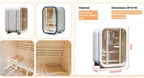 Outdoor Cube Sauna with Full Glass Panel — Thermo Pine Wood | 1-2 Person