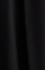 Cotton Contrast Neckline Ruched Bodice Midi Dress Black Womens Clothing