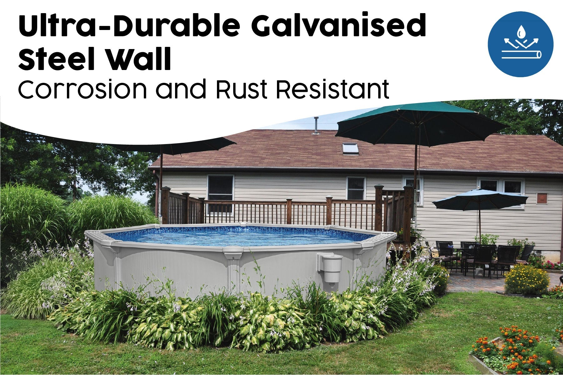 10ft x 48in Round Hydrium Steel Above Ground Pool Set