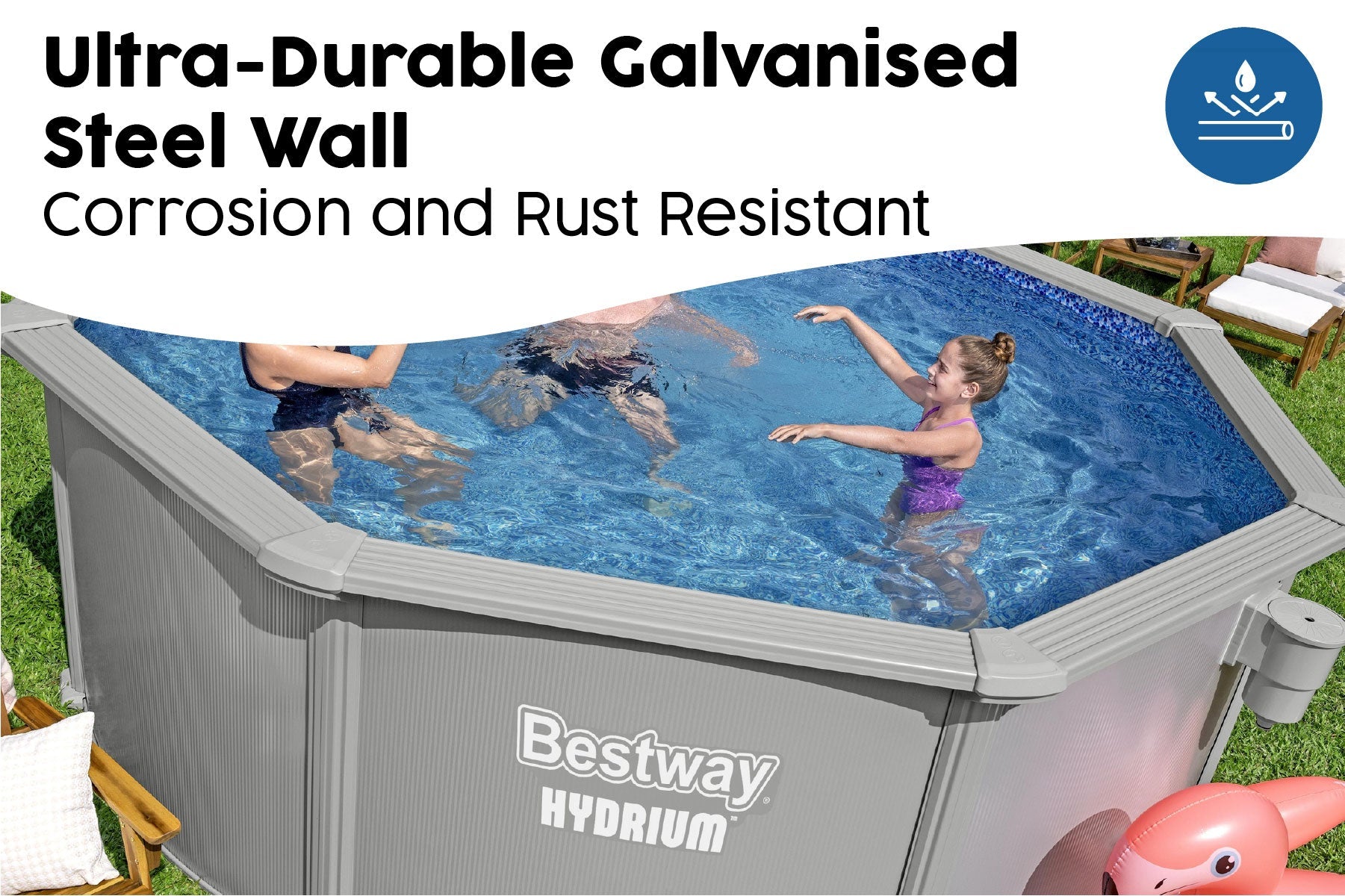 12ft x 48in Round Hydrium Steel Above Ground Pool Set