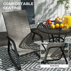 Set of 2 Patio Rocking Chairs with High Backrest & Armrests for Garden, Light Brown