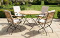 Sicily 4 Seater Teak and Wrought Iron Round 110cm Garden Dining Set