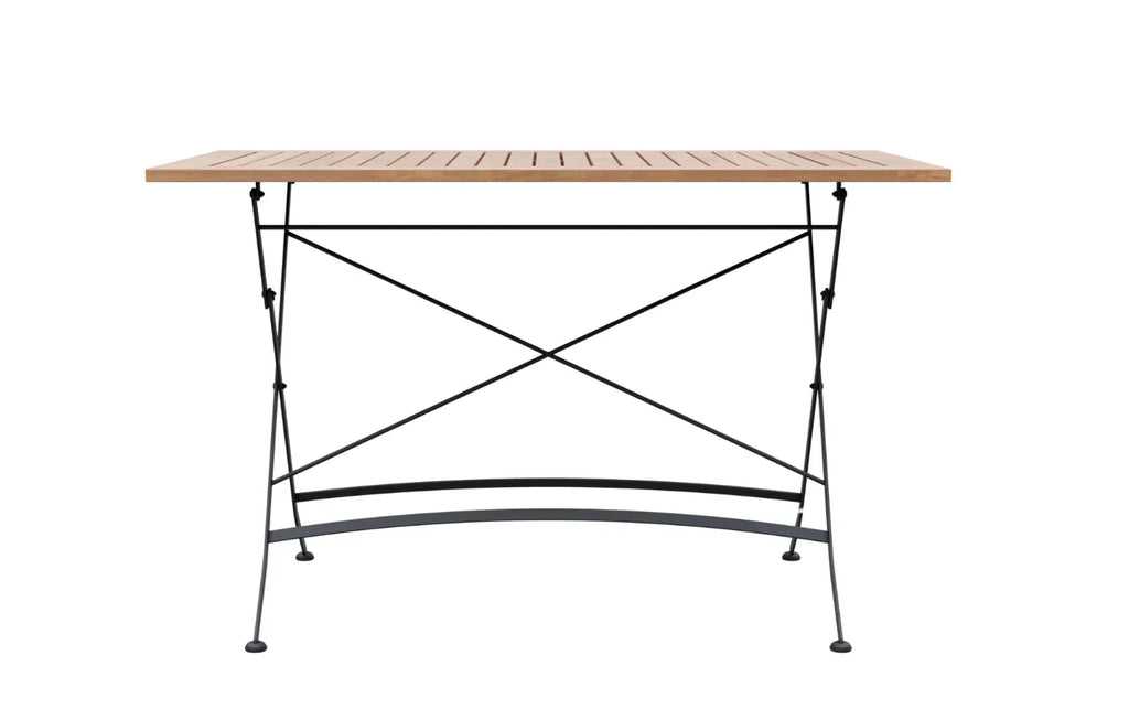 Sicily 4 Seater Teak and Wrought Iron Rectangular 120cm Garden Dining Set