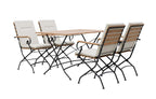 Sicily 4 Seater Teak and Wrought Iron Rectangular 120cm Garden Dining Set