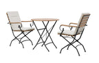 Sicily 2 Seater Teak and Wrought Iron Round 70cm Garden Dining Set