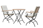 Sicily 2 Seater Teak and Wrought Iron Round 70cm Garden Dining Set