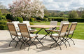 Sicily 8 Seater Teak and Wrought Iron Square 140cm Garden Dining Set