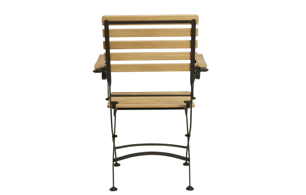 Sicily 2 Seater Teak and Wrought Iron Round 70cm Garden Dining Set