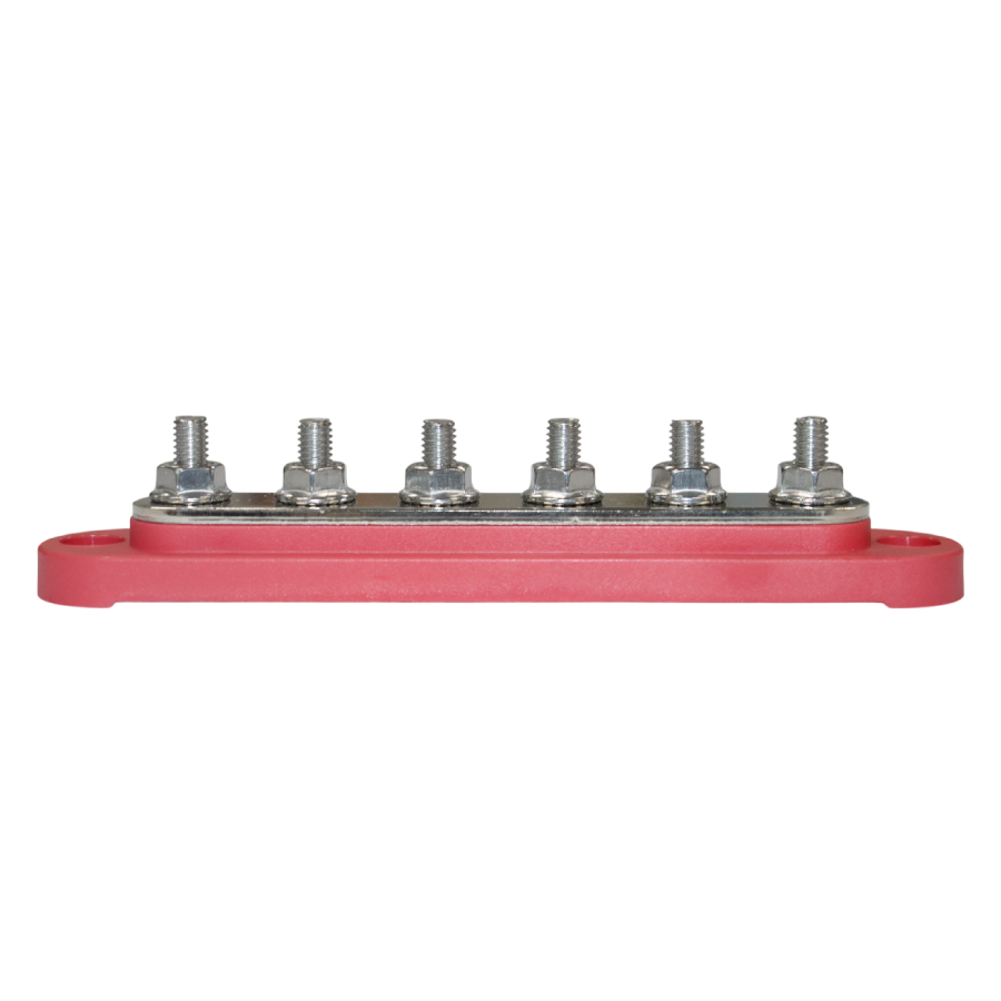 Exotronic 150A Red 6x M6 Stud Busbar with Cover