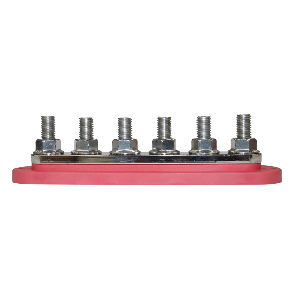Exotronic 300A Red 6x M10 Stud Busbar with Cover