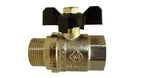 Brass Nickel-Plated Butterfly Valve 1/2" BSPM-F
