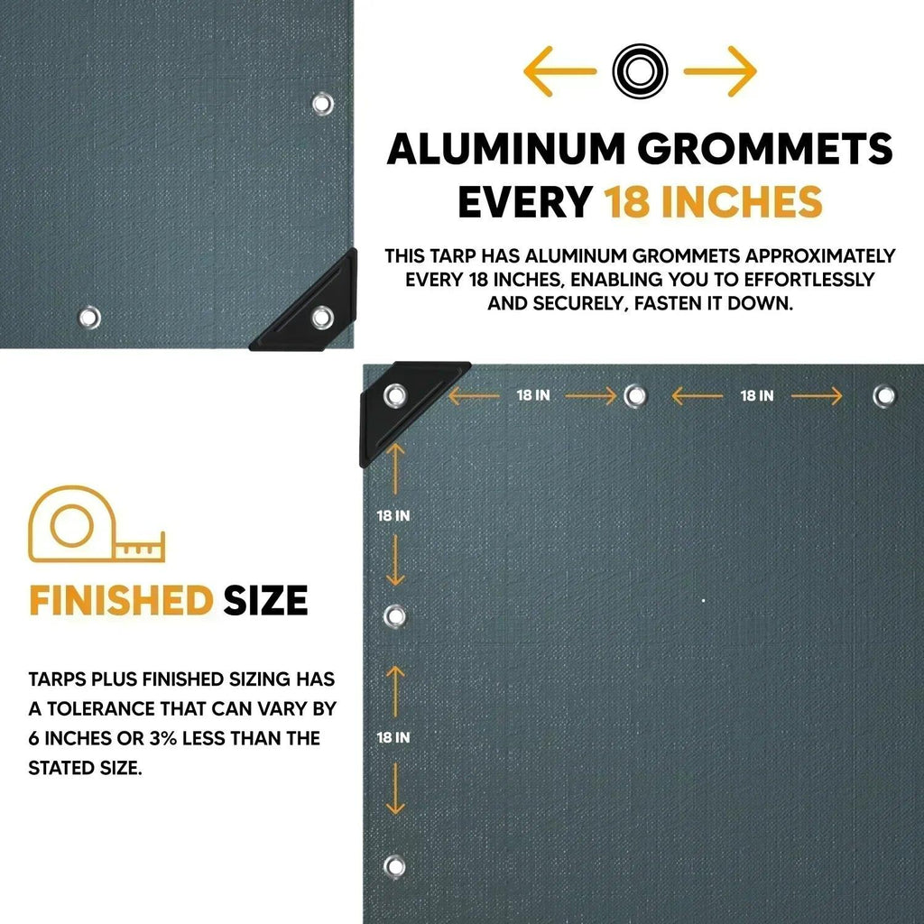 Silver/Black Poly Tarp 40' x 40'