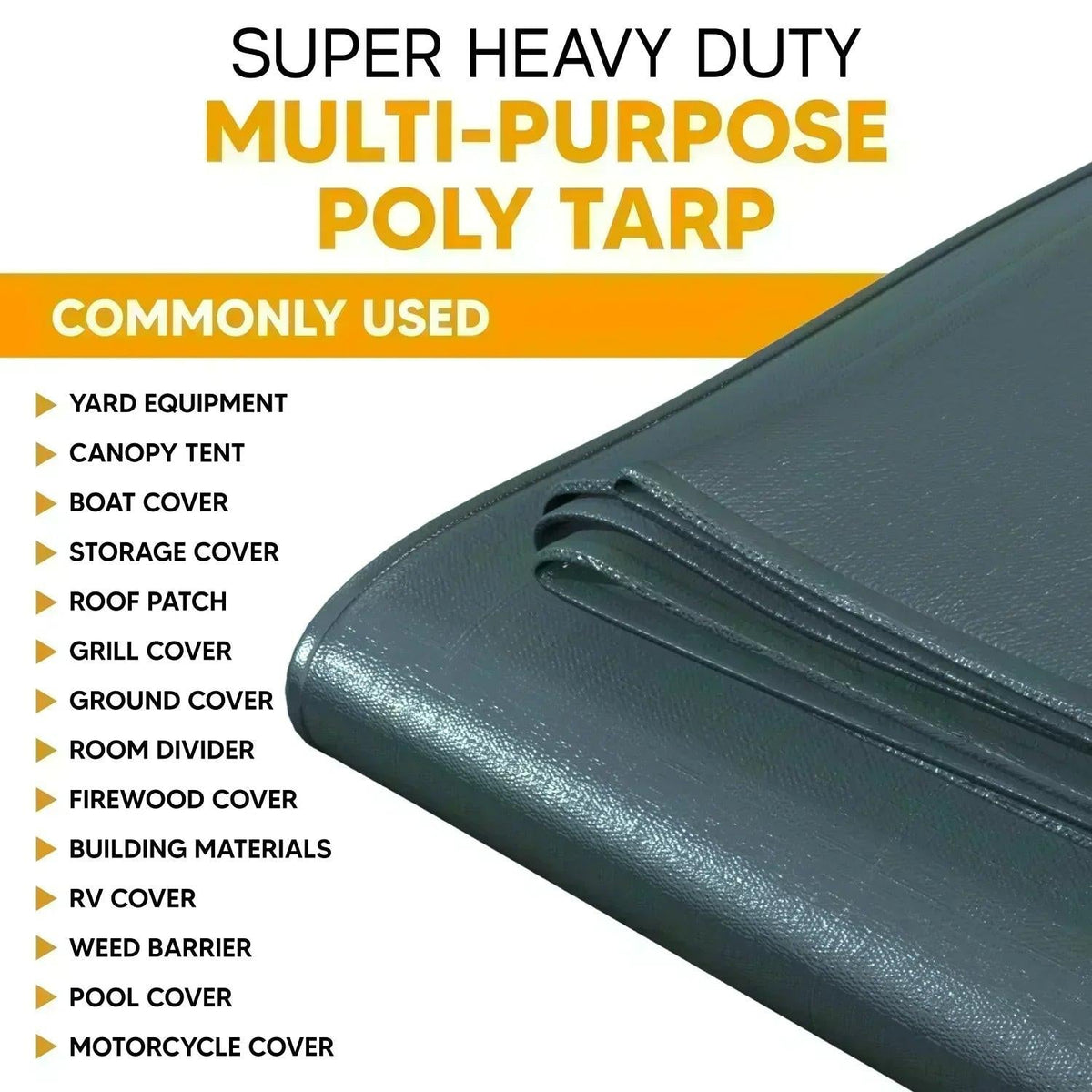 Silver/Black Poly Tarp 40' x 60'