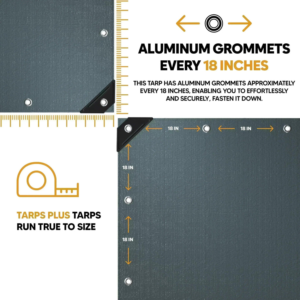 Silver/Black Poly Tarp 6' x 8' - Case of  15