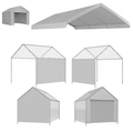 Silver 12' x 20' canopy enclosure kit including a complete sidewall package