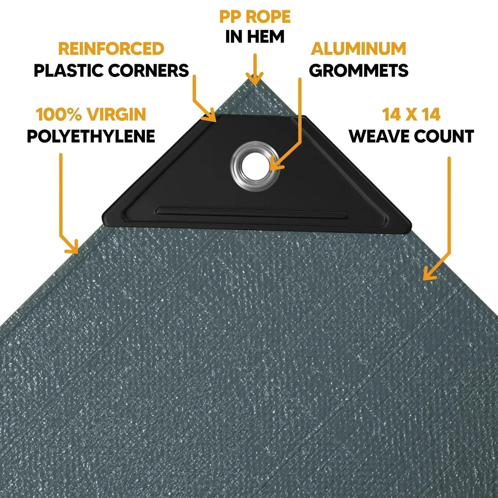 Silver Poly Tarp 10' x 10' Case of 10
