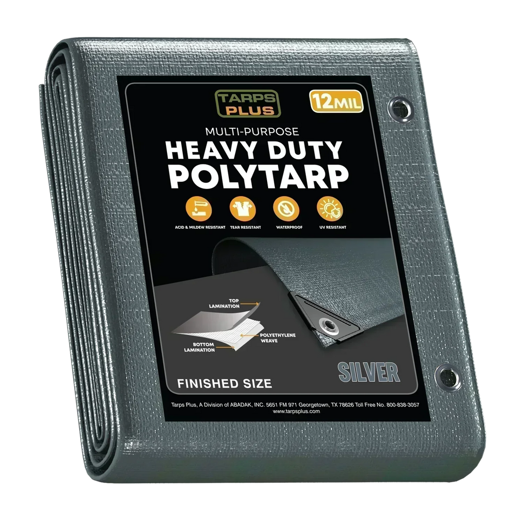 Silver Poly Tarps 7' x 10' Case of 12