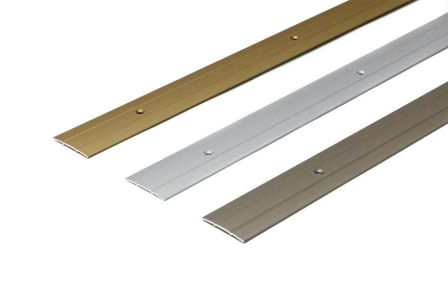 Aluminium Door Threshold Strip 37 MM x 1 M Length Anodised Screw-Fix Champagne Gold Silver DTPS37