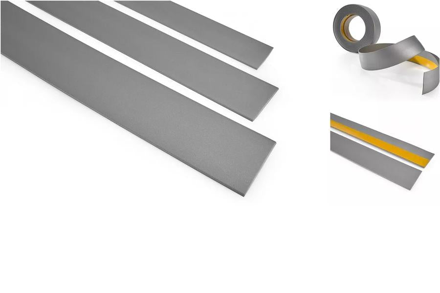 silver Self-adhesive PVC cover strip – 5m black roll