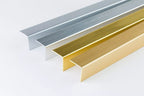 1m & 2.48m Length – PVC Corner Angle Trim Profiles 90° Plastic Equal & Unequal Gold Silver Brushed Finish
