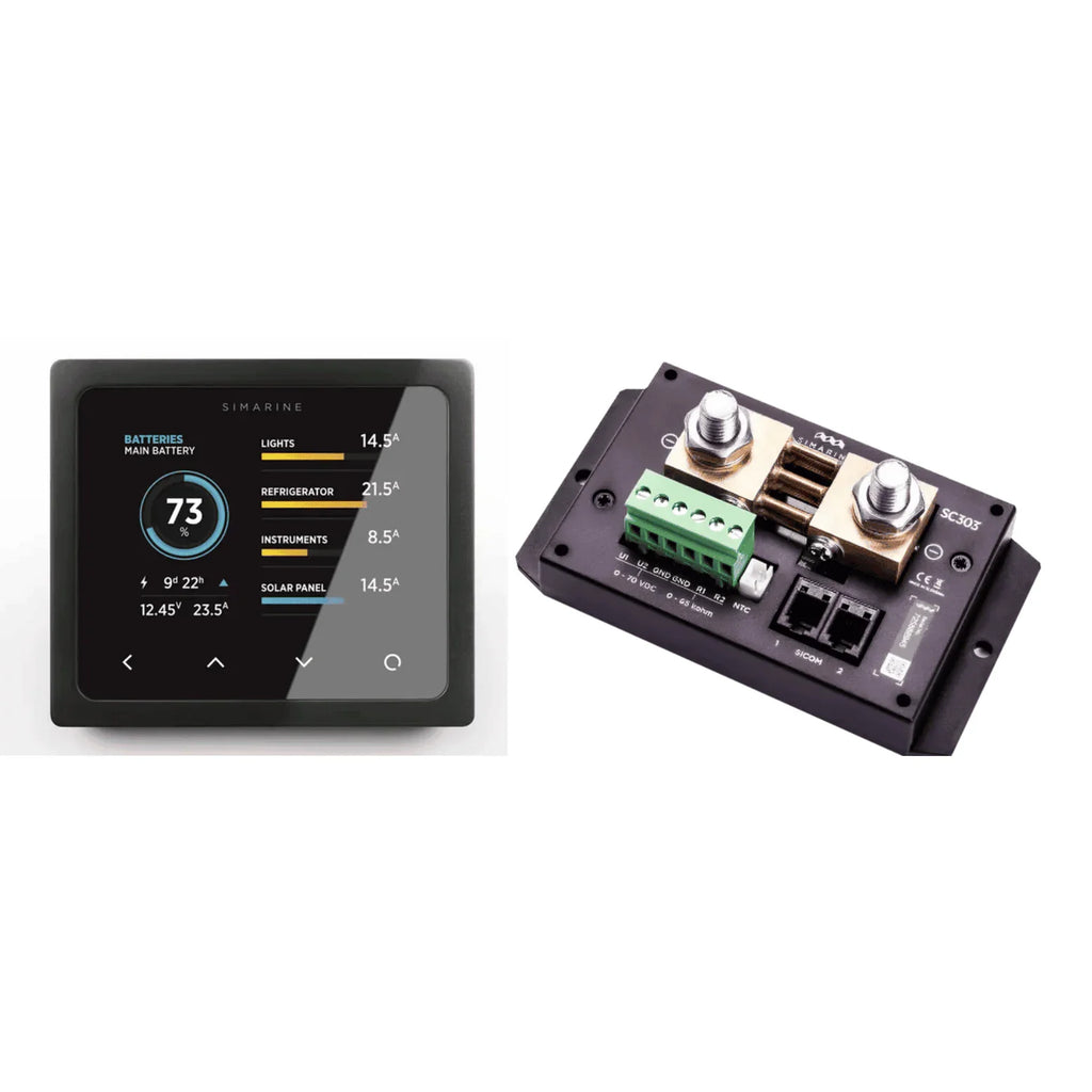 Simarine Pico Display Panel Mount Black & Battery Shunt 300A 2x Volt, 2x Resist, 1x Temp