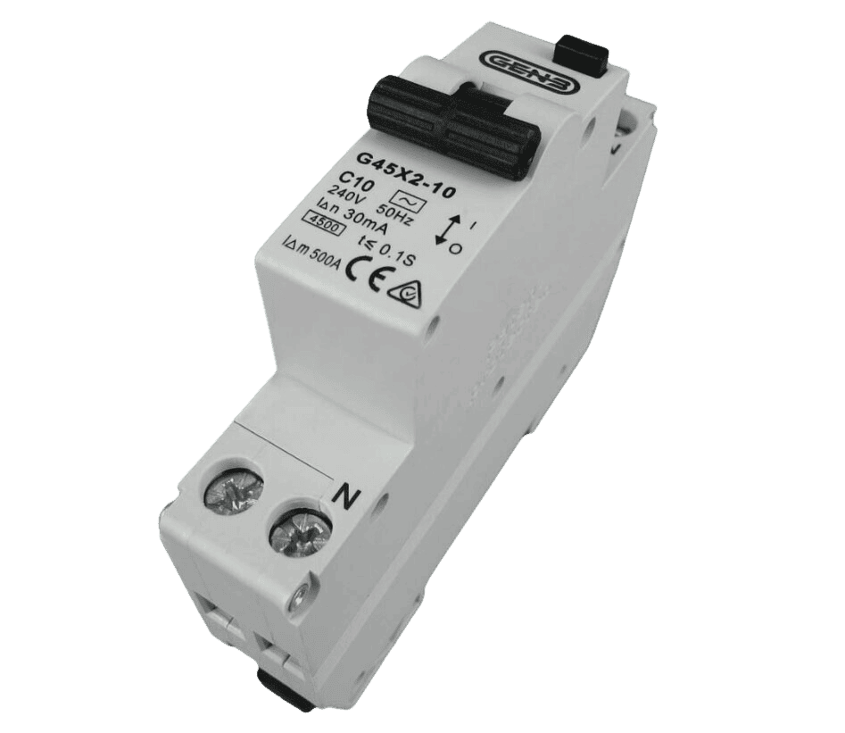 GEN3 Double Pole Single Module RCBO 10Amp Safety Switch/Circuit Breaker Combo