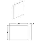 Kudos PVC Square Shower Bath End Panel - 700mm x 540mm - Gloss White