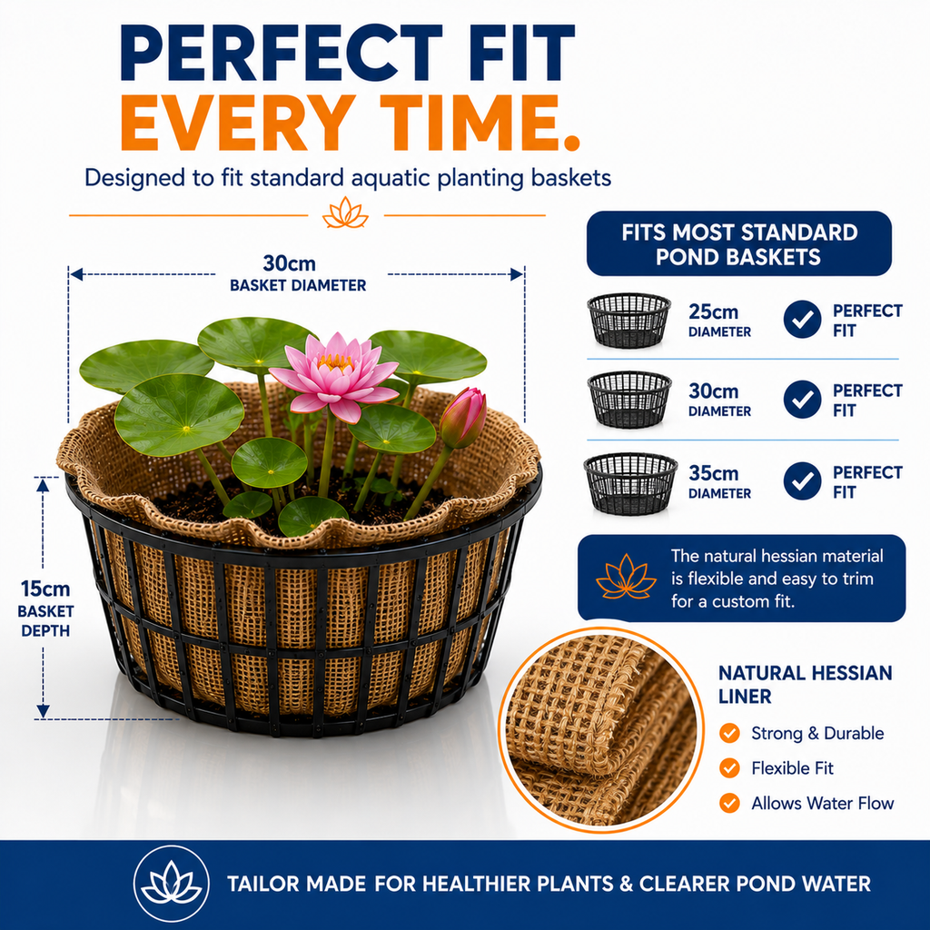 Aquacadabra Hessian Square Plant Basket Liners