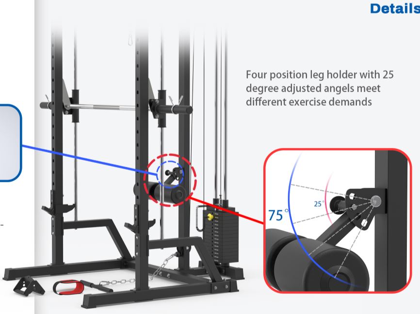 Muscle Motion SM1002W Smith Machine + 90kg Pin Loaded High Low Pulley